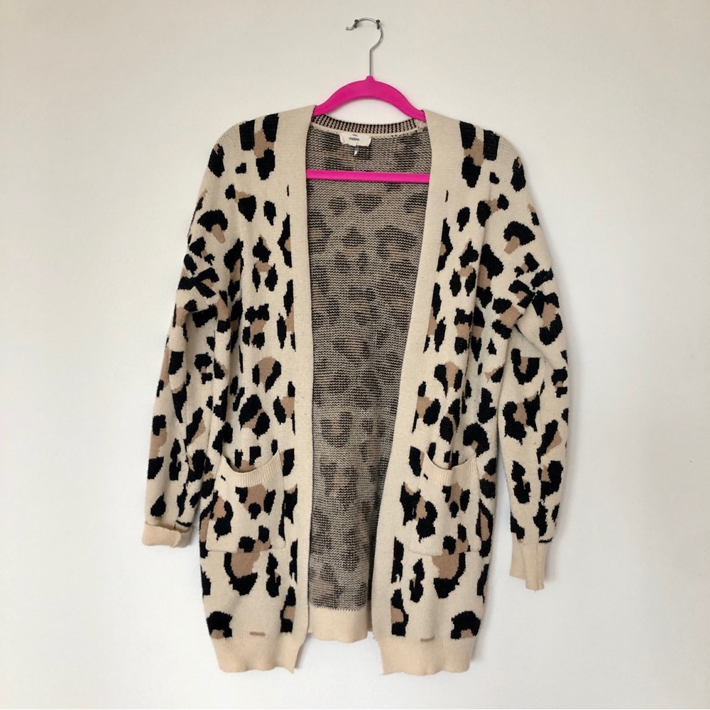 Entro Cheetah Print Cardigan, Medium